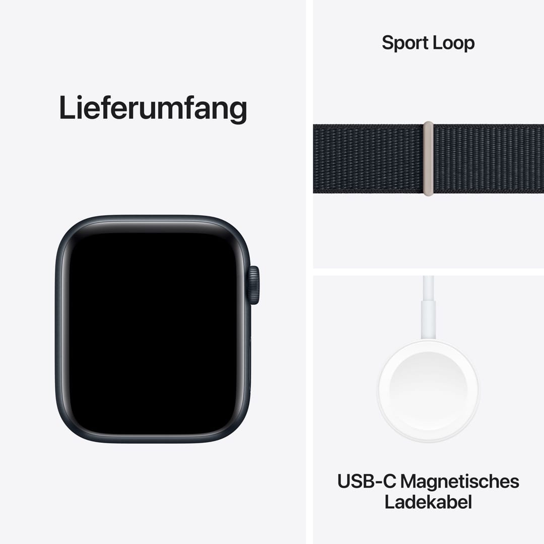Apple Watch SE (2023) GPS + Cellular 44mm Mitternacht Aluminium Case mit Mitternacht Sport Loop