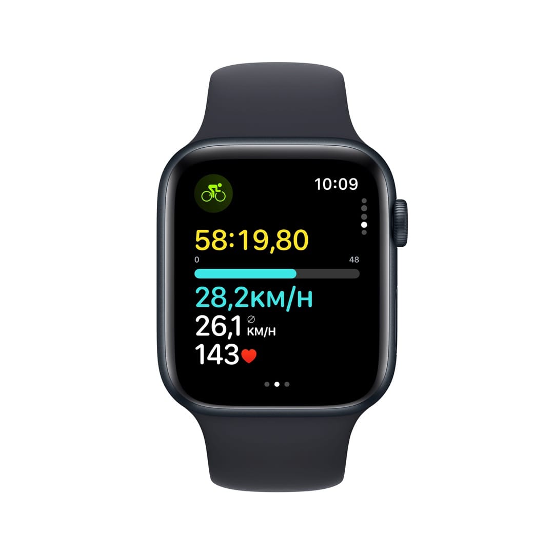 Apple Watch SE (2023) GPS + Cellular 44mm Mitternacht Aluminium Case mit Mitternacht Sport Band - S/M