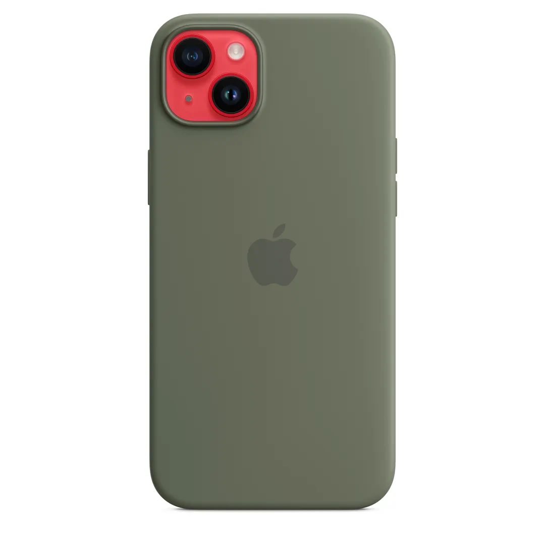 Apple iPhone 14 Plus Silikon Case mit MagSafe - Oliv
