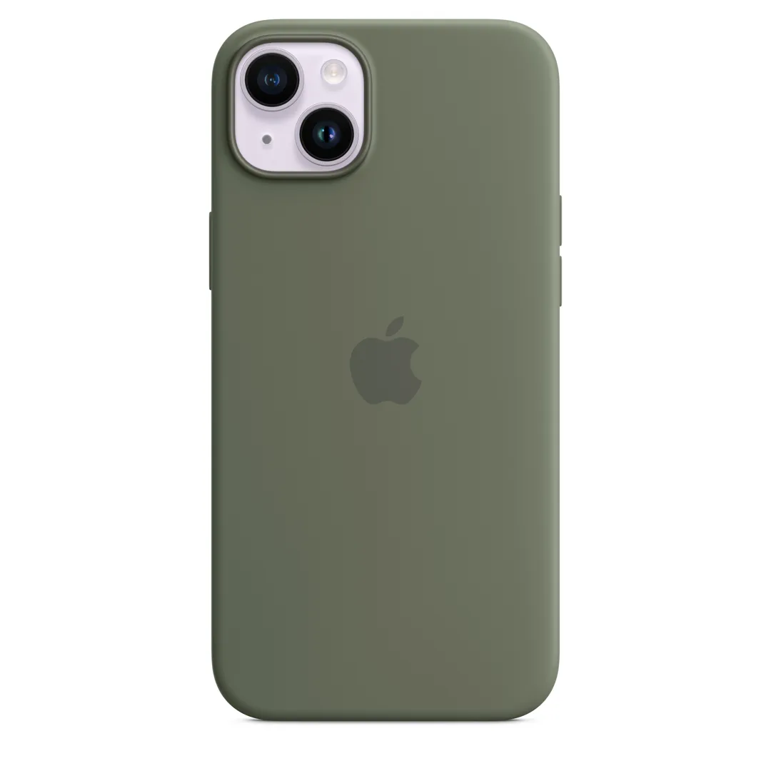 Apple iPhone 14 Plus Silikon Case mit MagSafe - Oliv